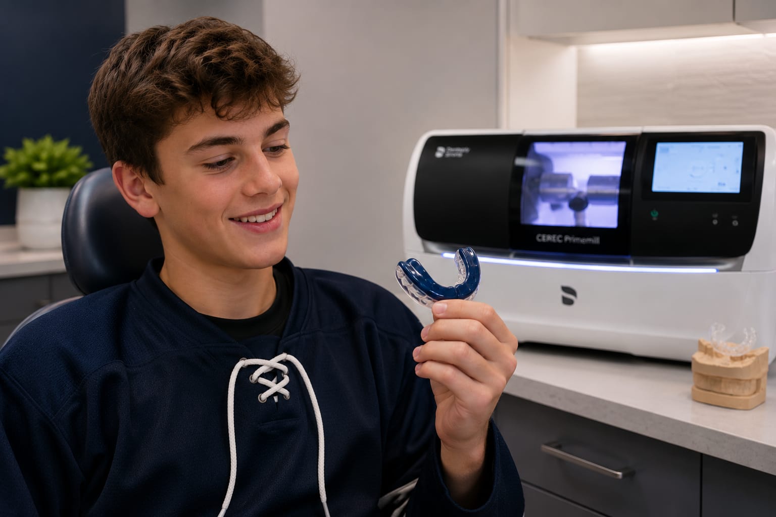 Hockey mouthguard and sports guard at Hill Top Dental Group